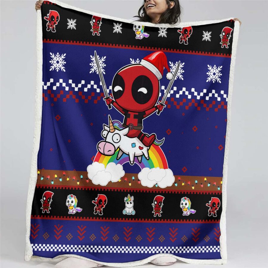 Deadpool-Einhorn 01 Decke - Fleecedecke