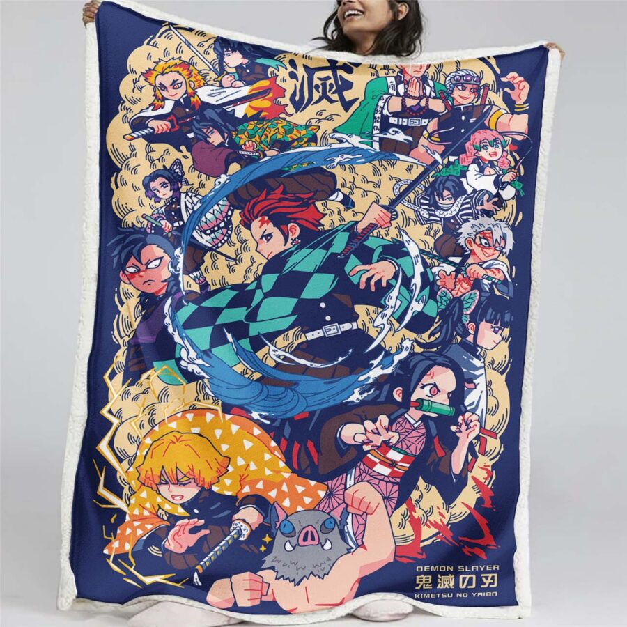 Demon Slayer Alle Charaktere 02 Decke - Fleecedecke