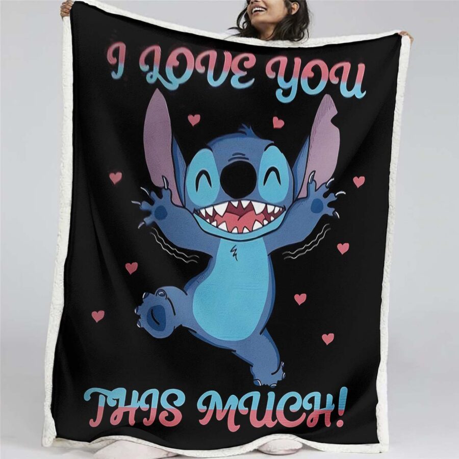 Disney Lilo und Stitch Figuren Ich liebe dich 27 Decke - Fleecedecke