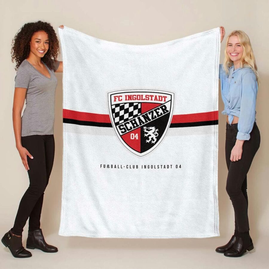 FC Ingolstadt 04 weißer Hintergrund Fleecedecke - Decke