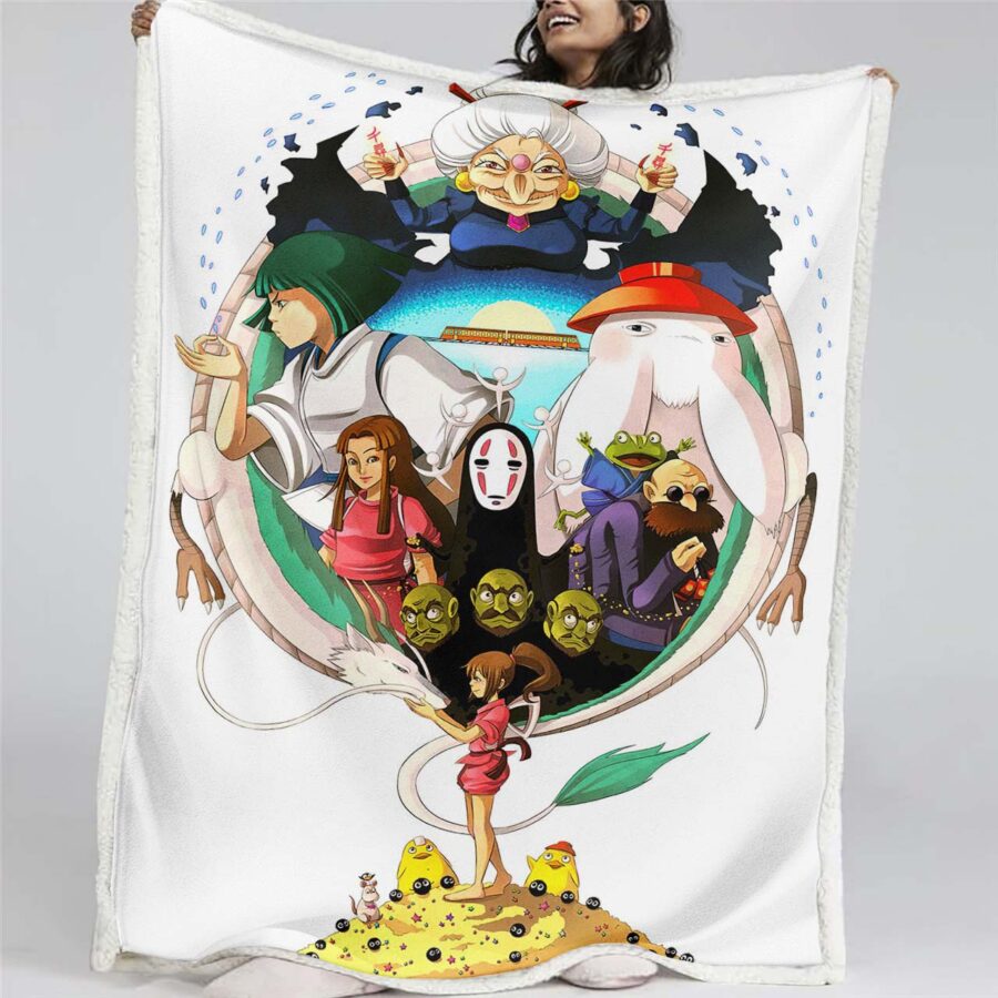 Ghibli Chihiros Reise ins Zauberland 1001 Decke - Fleecedecke
