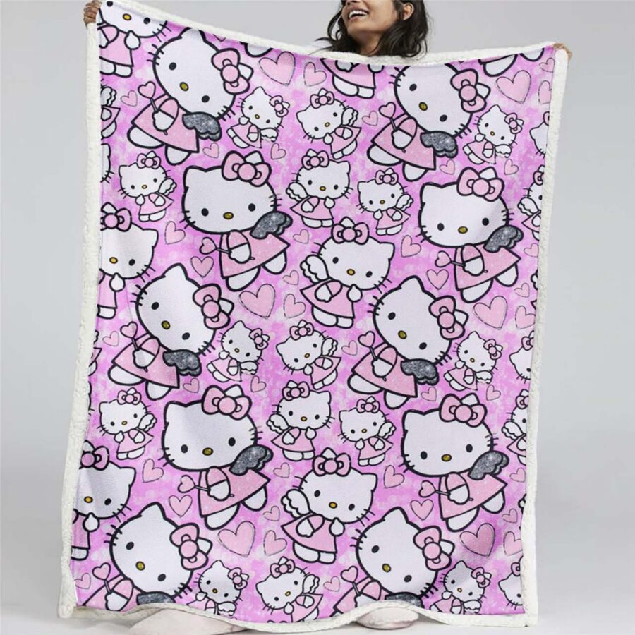 Hello Kitty Rosa 03 Decke - Fleecedecke