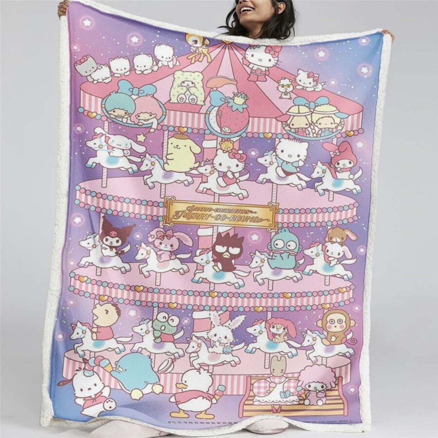 Hello Kitty Rosa 05 Decke - Fleecedecke