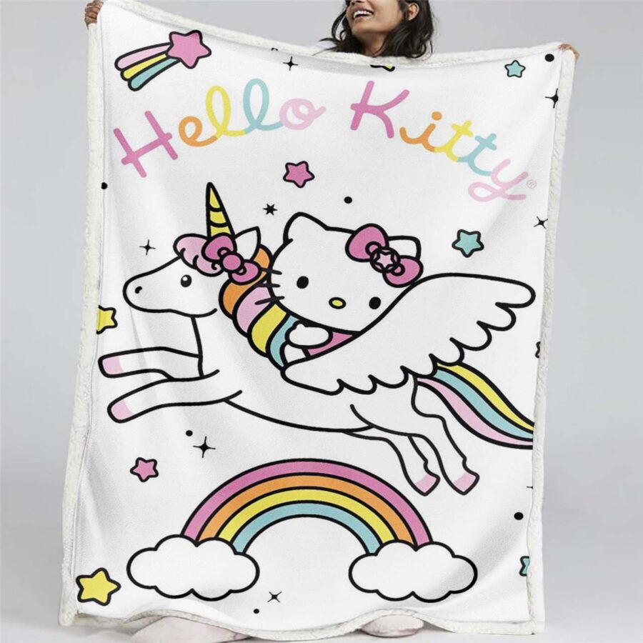 Hello Kitty Einhorn 01 Decke - Fleecedecke