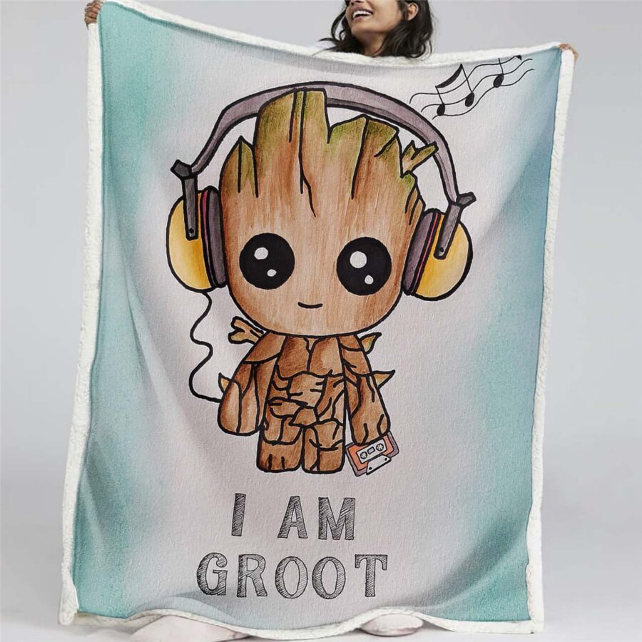 Ich bin Groot 01 Decke - Fleecedecke