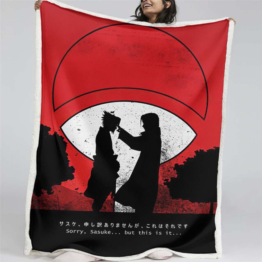 Itachi Uchiha und Sasuke Uchiha Brüder Decke - Fleecedecke