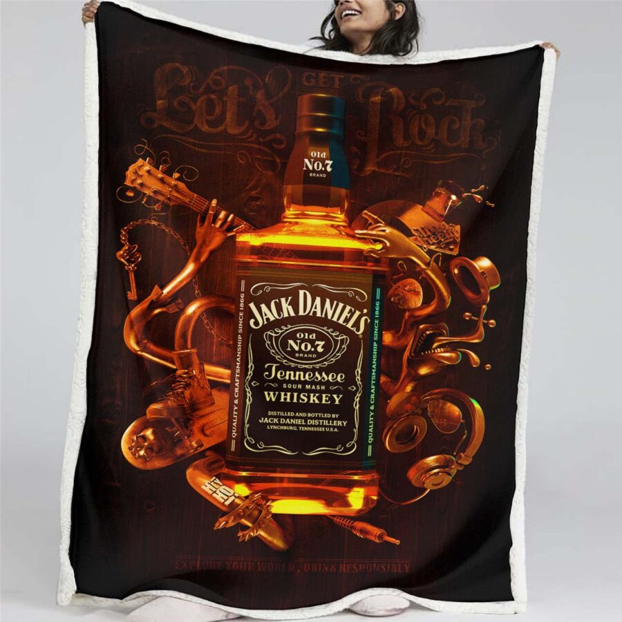 Jack Daniels Feuer 2 Decke - Fleecedecke