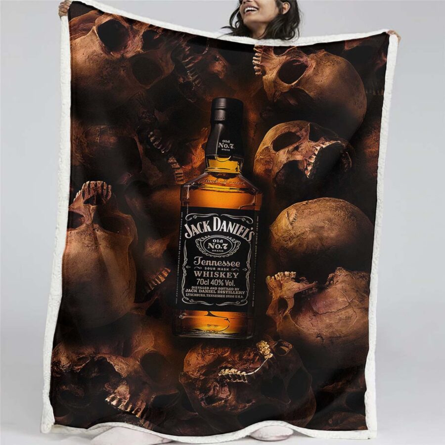 Jack Daniels Totenkopf 1001 Decke - Fleecedecke