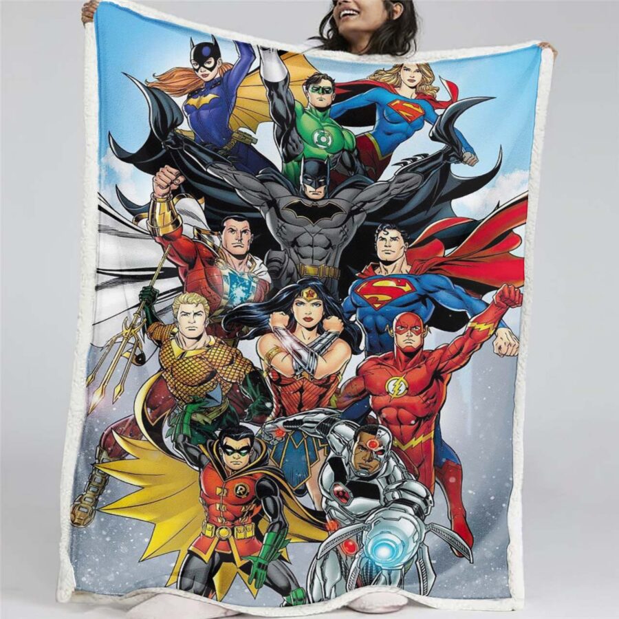 Justice League Alle Charaktere 02 Decke - Fleecedecke