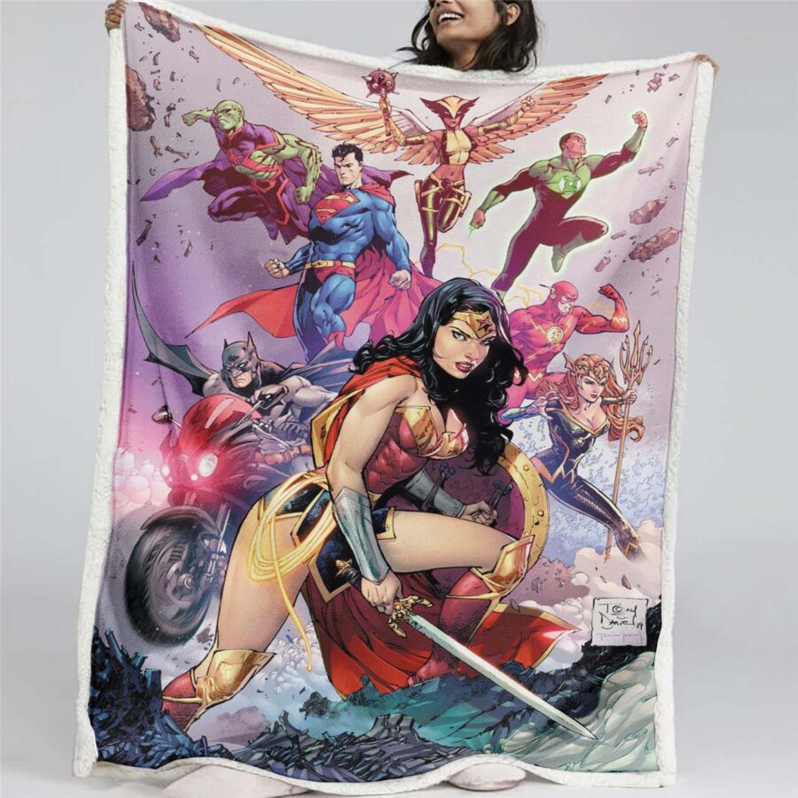 Justice League Alle Charaktere 03 Decke - Fleecedecke