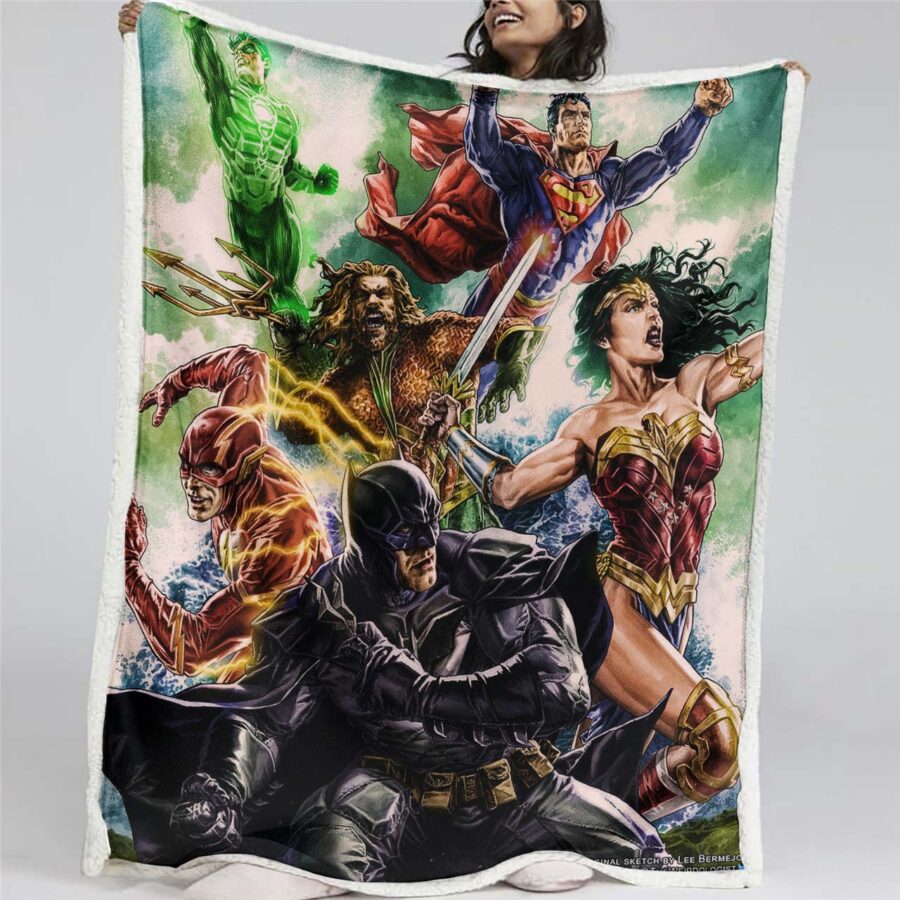 Justice League Alle Charaktere 07 Decke - Fleecedecke