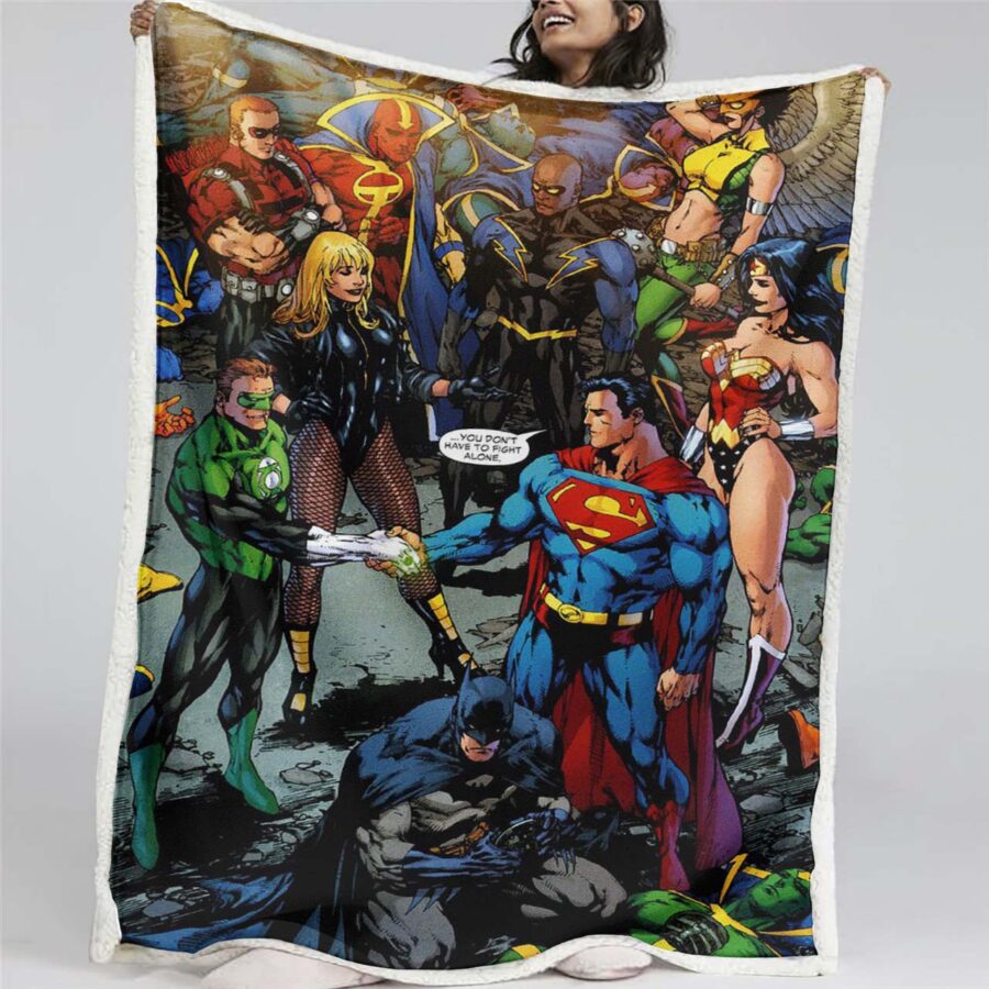 Justice League Alle Charaktere 11 Decke - Fleecedecke