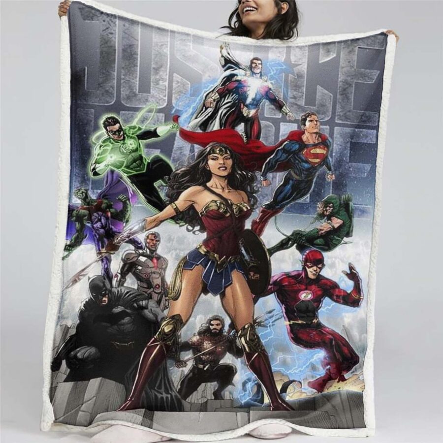 Justice League Alle Charaktere 12 Decke - Fleecedecke