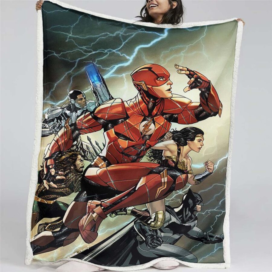 Justice League Alle Charaktere 12 Flash Decke - Fleecedecke