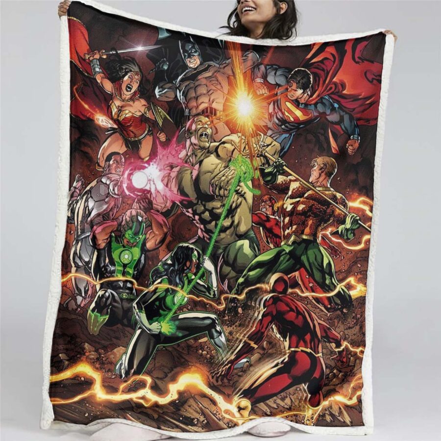 Justice League Alle Charaktere 13 Decke - Fleecedecke
