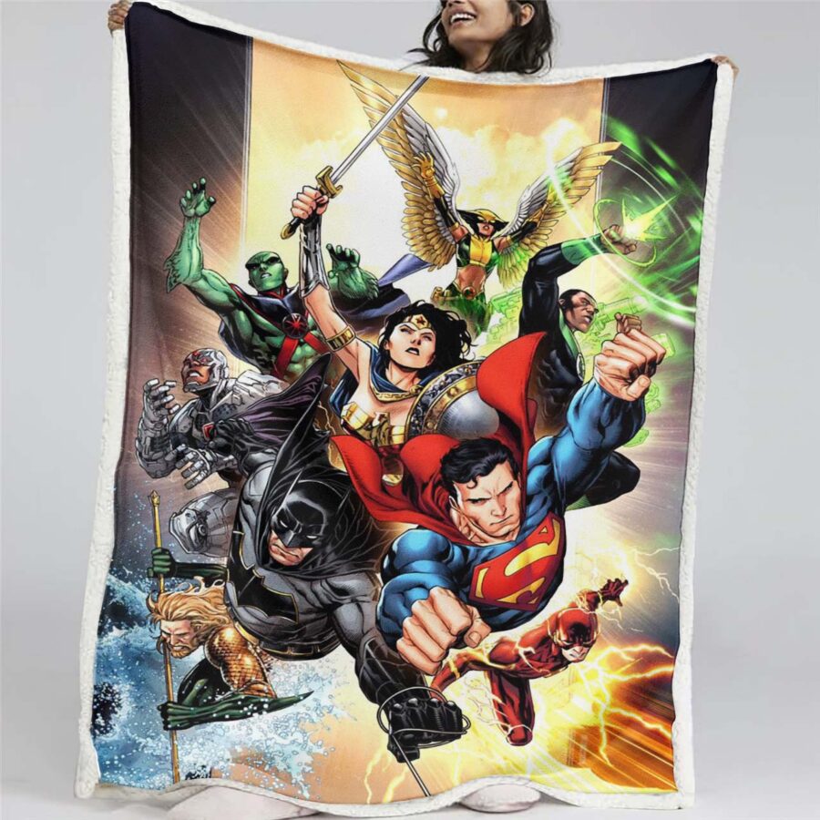Justice League Alle Charaktere 14 Decke - Fleecedecke