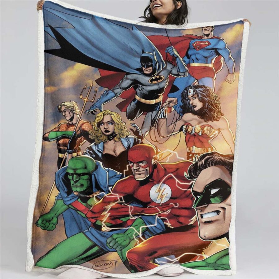 Justice League Alle Charaktere 15 Decke - Fleecedecke