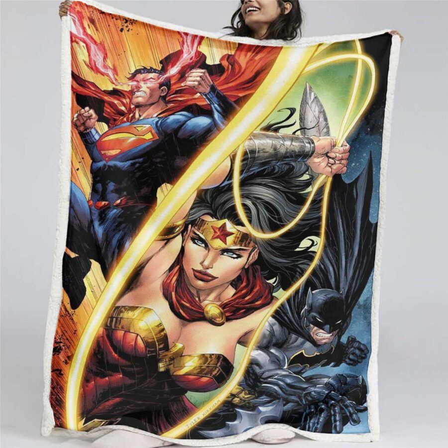 Justice League Alle Charaktere Wonder Woman Batman Superman Decke - Fleecedecke