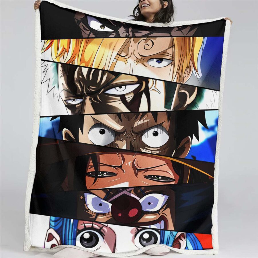 Ruffy und One Piece, alle Charaktere 01 Decke - Fleecedecke