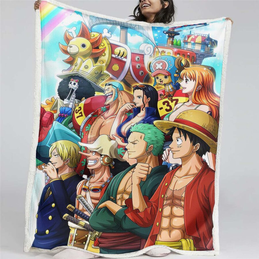 Ruffy und One Piece, alle Charaktere 04 Decke - Fleecedecke