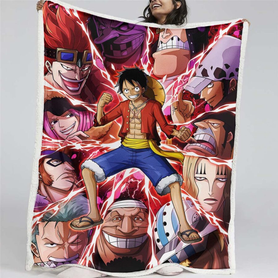 Ruffy und One Piece, alle Charaktere 06 Decke - Fleecedecke