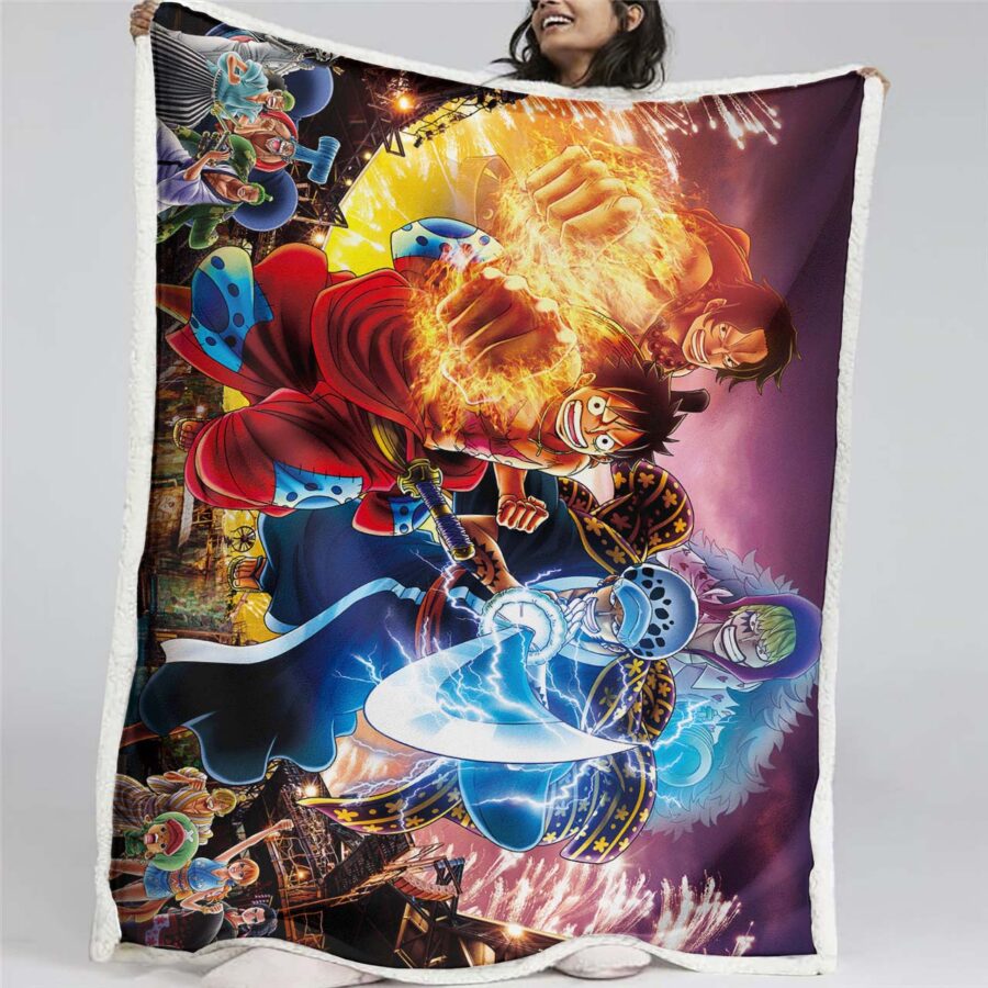 Ruffy und One Piece, alle Charaktere 09 Decke - Fleecedecke