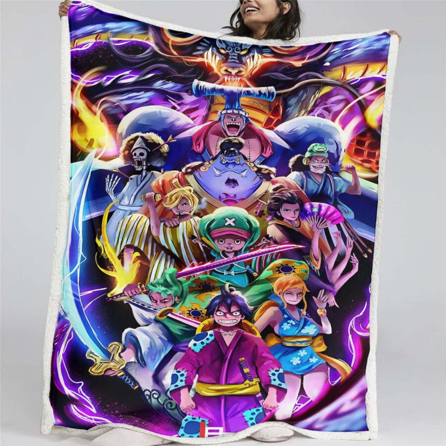 Ruffy und One Piece, alle Charaktere 12 Decke - Fleecedecke