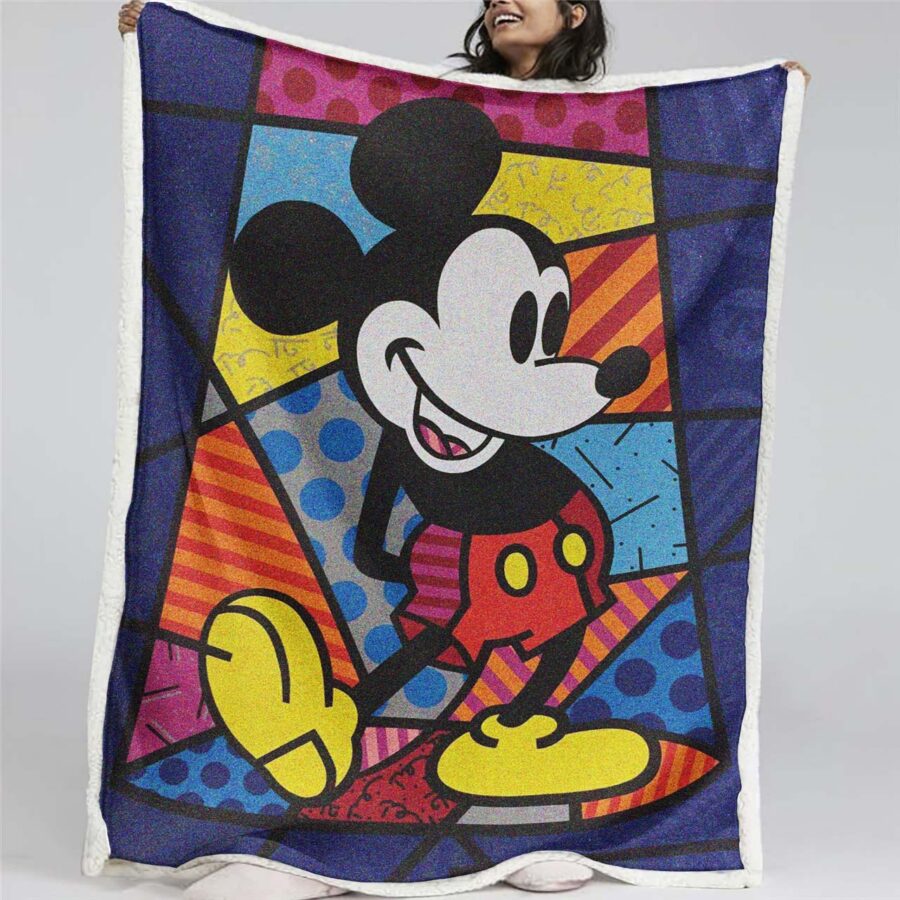 Mickey Maus Romero Britto Decke - Fleecedecke