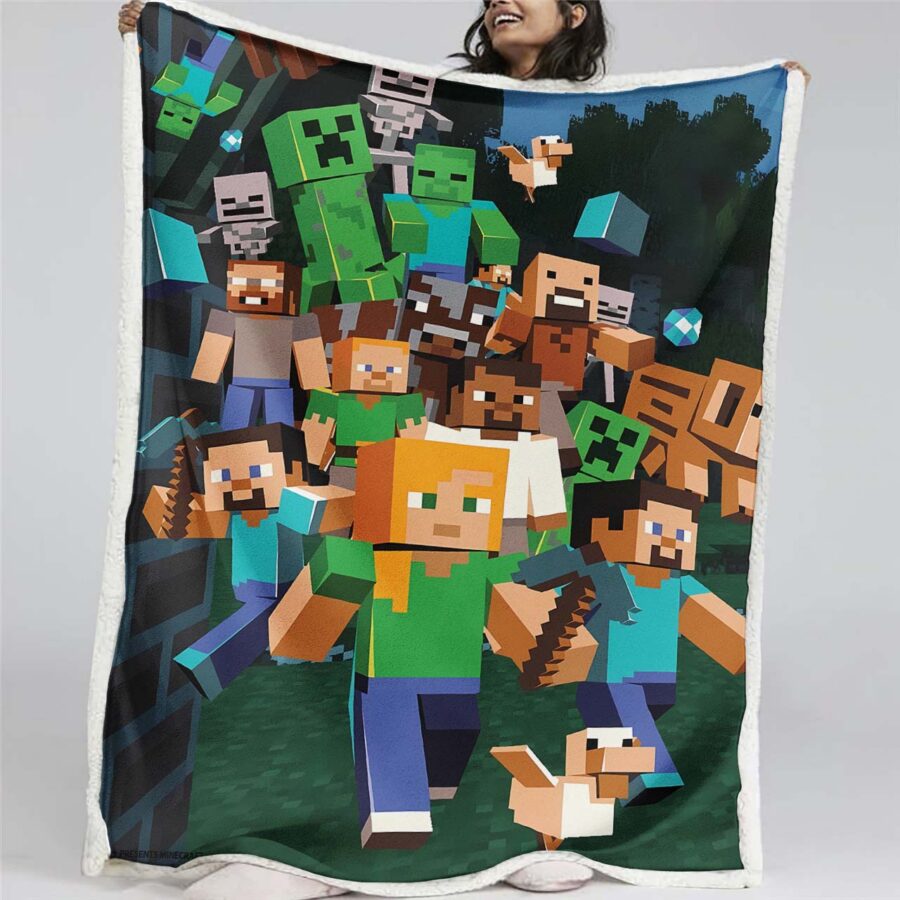 Minecraft Charaktere 09 Decke - Fleecedecke