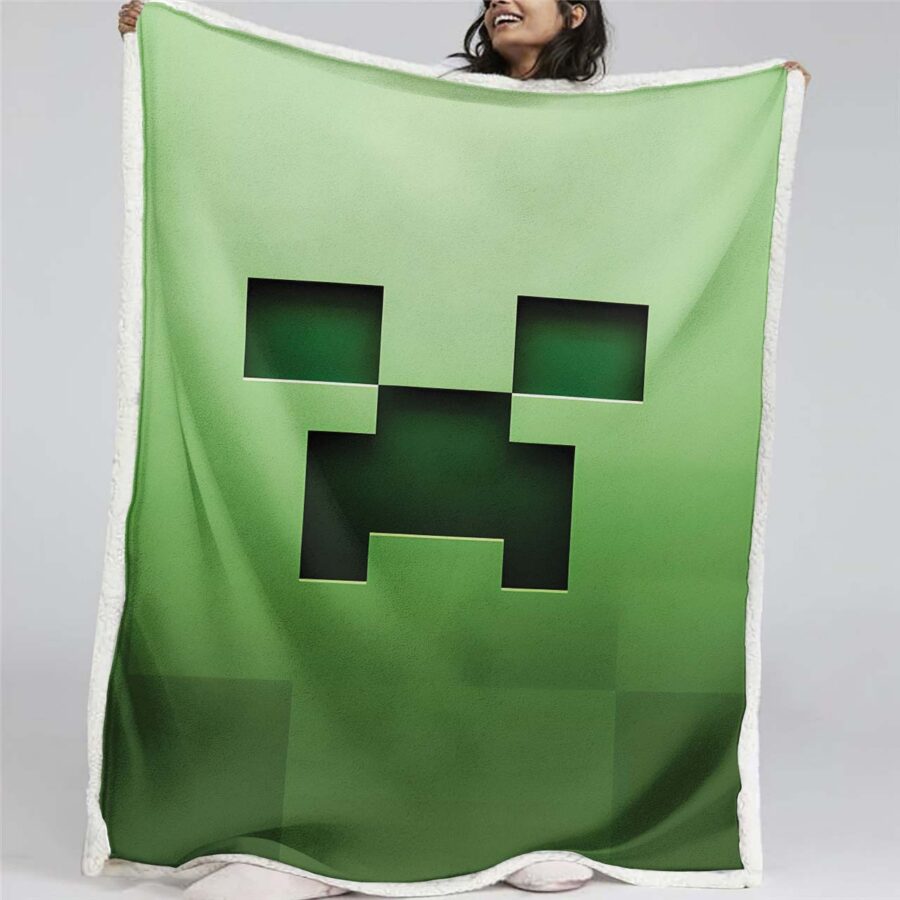 Minecraft Creeper Grünes Gesicht Decke - Fleecedecke