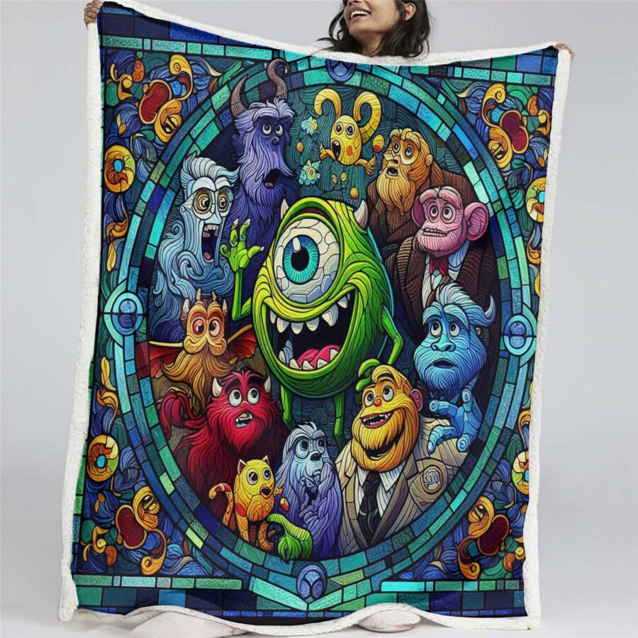 Monster University At Work Alle Charaktere 10 Decke - Fleecedecke