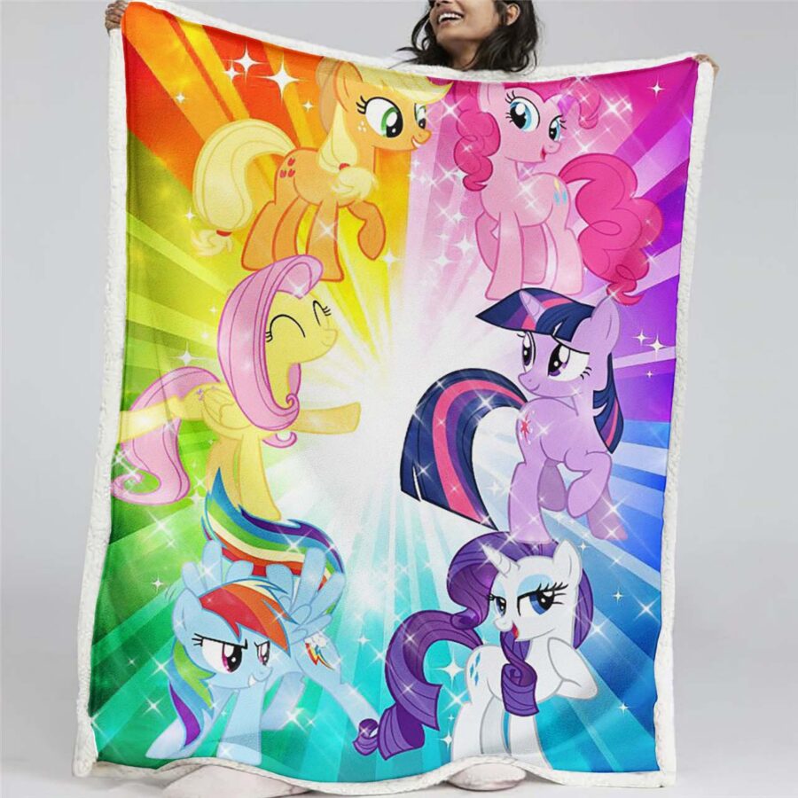 My Little Pony Alle Charaktere 08 Regenbogen Decke - Fleecedecke
