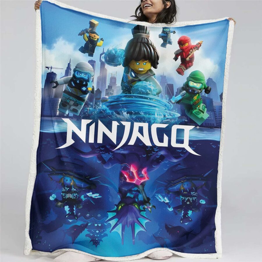 Ninjago: Alle Charaktere kämpfen 1015 Decke - Fleecedecke