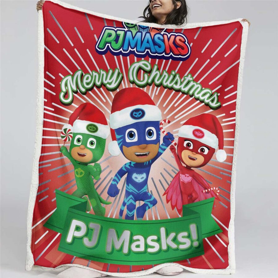 PJ Masks Alle Charaktere Frohe Weihnachten 05 Decke - Fleecedecke