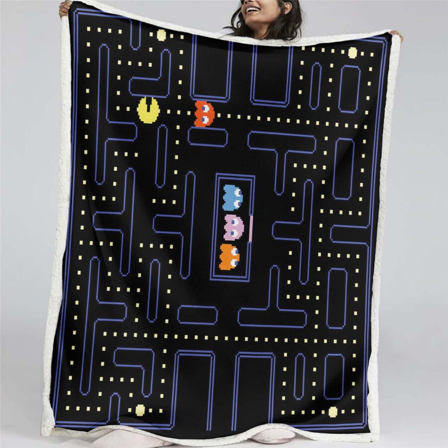Pacman-Spielkarte 01 Decke - Fleecedecke