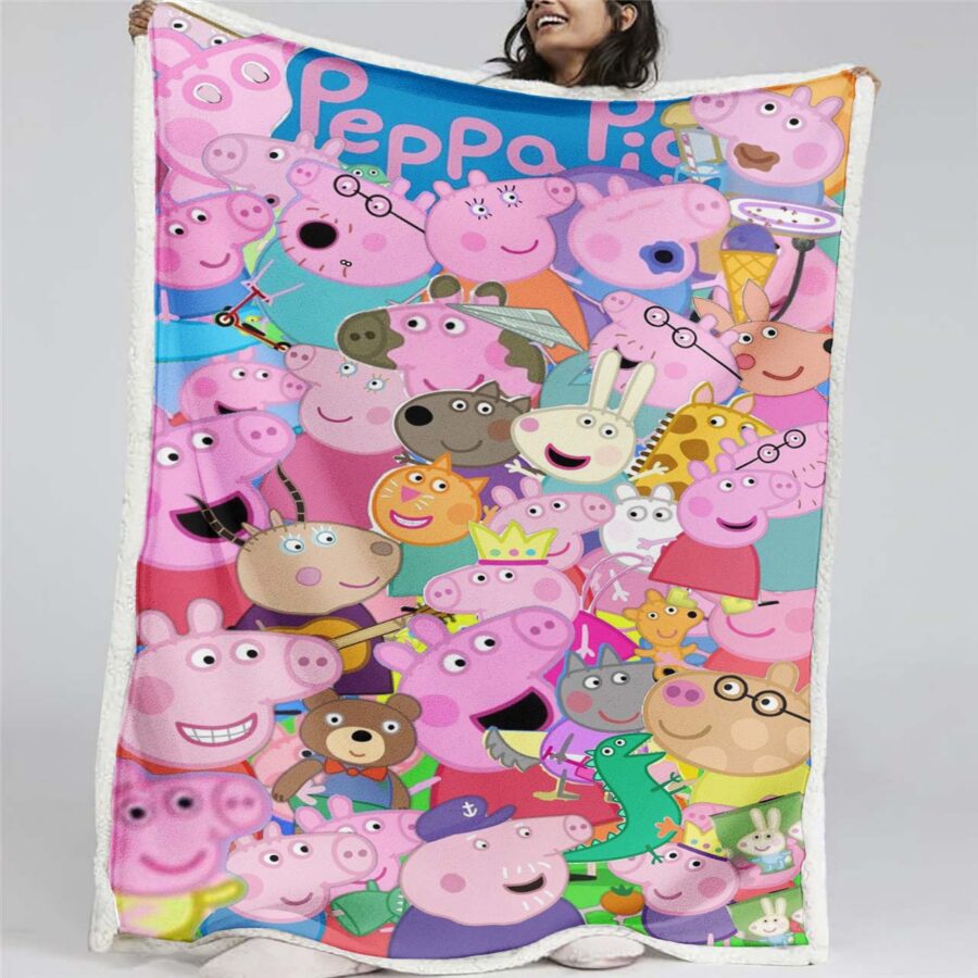 Peppa Pig Alle Charaktere 02 Decke - Fleecedecke