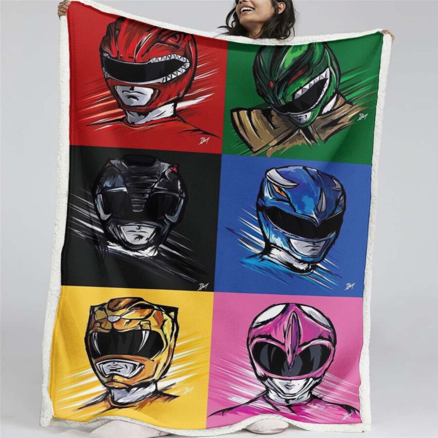 Power Rangers Alle Charaktere 07 Decke - Fleecedecke