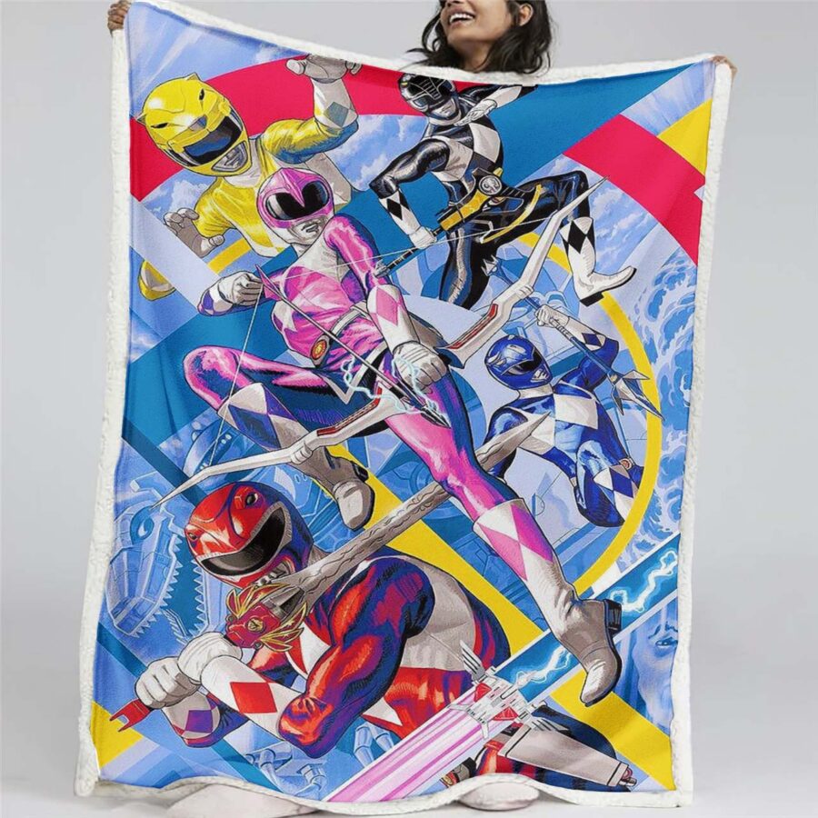 Power Rangers Alle Charaktere 13 Decke - Fleecedecke