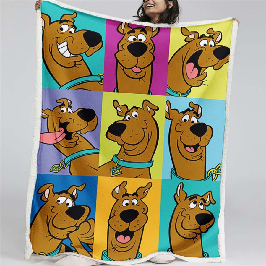Scooby Doo Alle Charaktere Glückliches Gesicht Decke - Fleecedecke