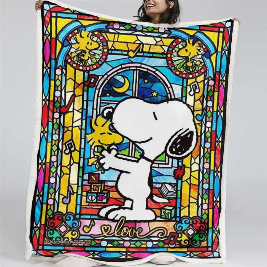 Snoopy - Liebe Woodstock Decke - Fleecedecke