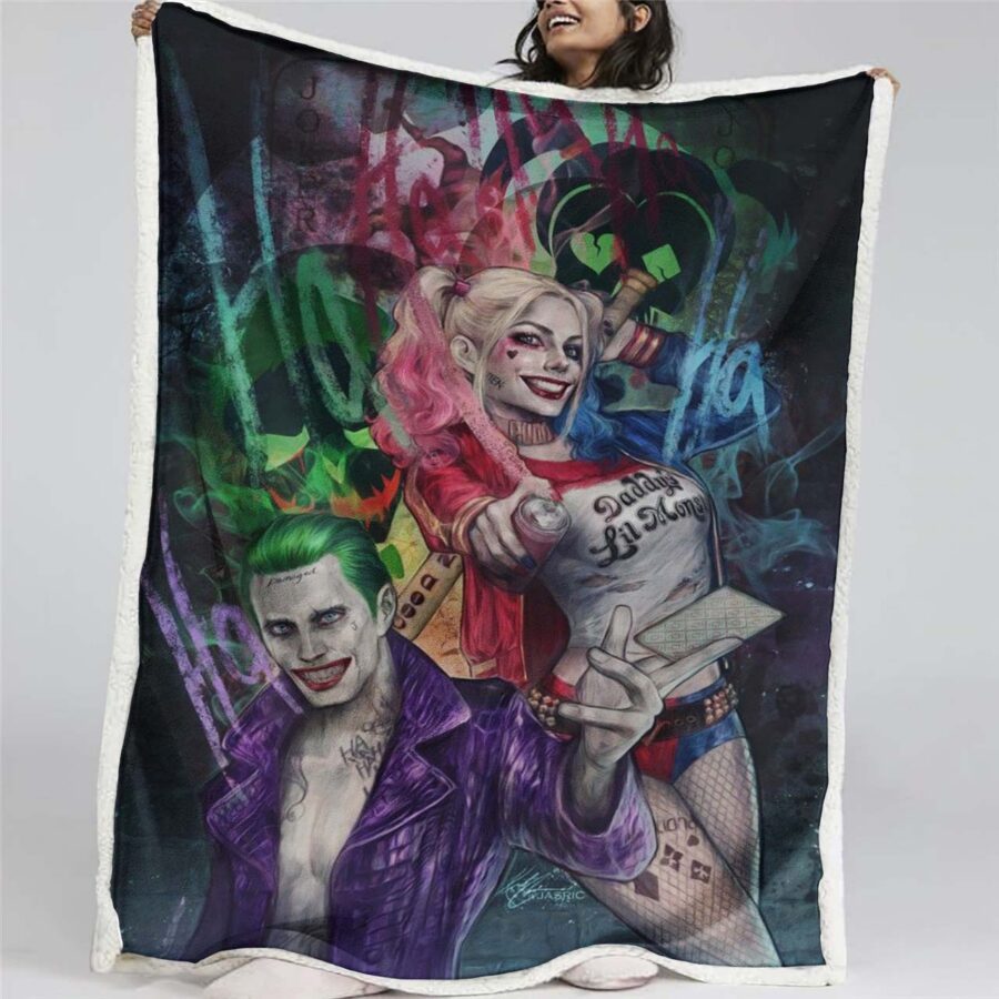 Joker und Harley Quinn 02 Decke - Fleecedecke