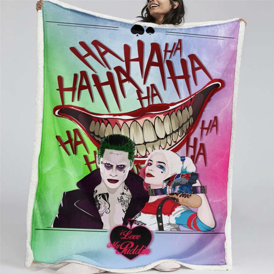 Joker und Harley Quinn 04 Decke - Fleecedecke