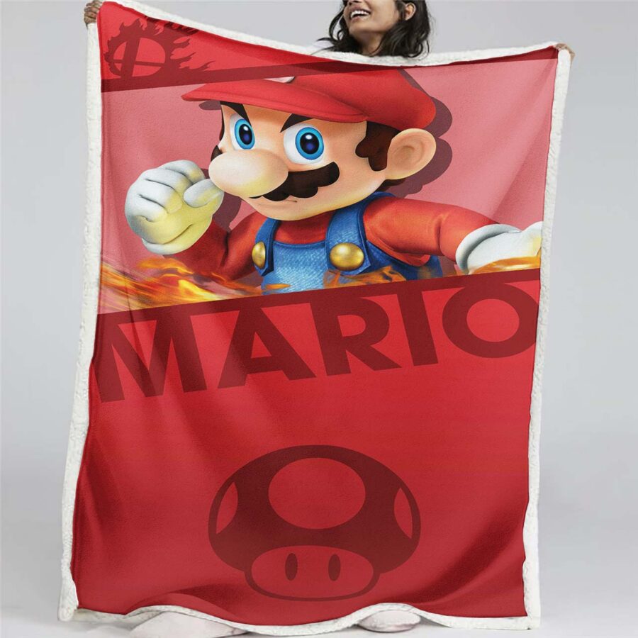 Super Mario Nintendo Spielfiguren 10 Decke - Fleecedecke