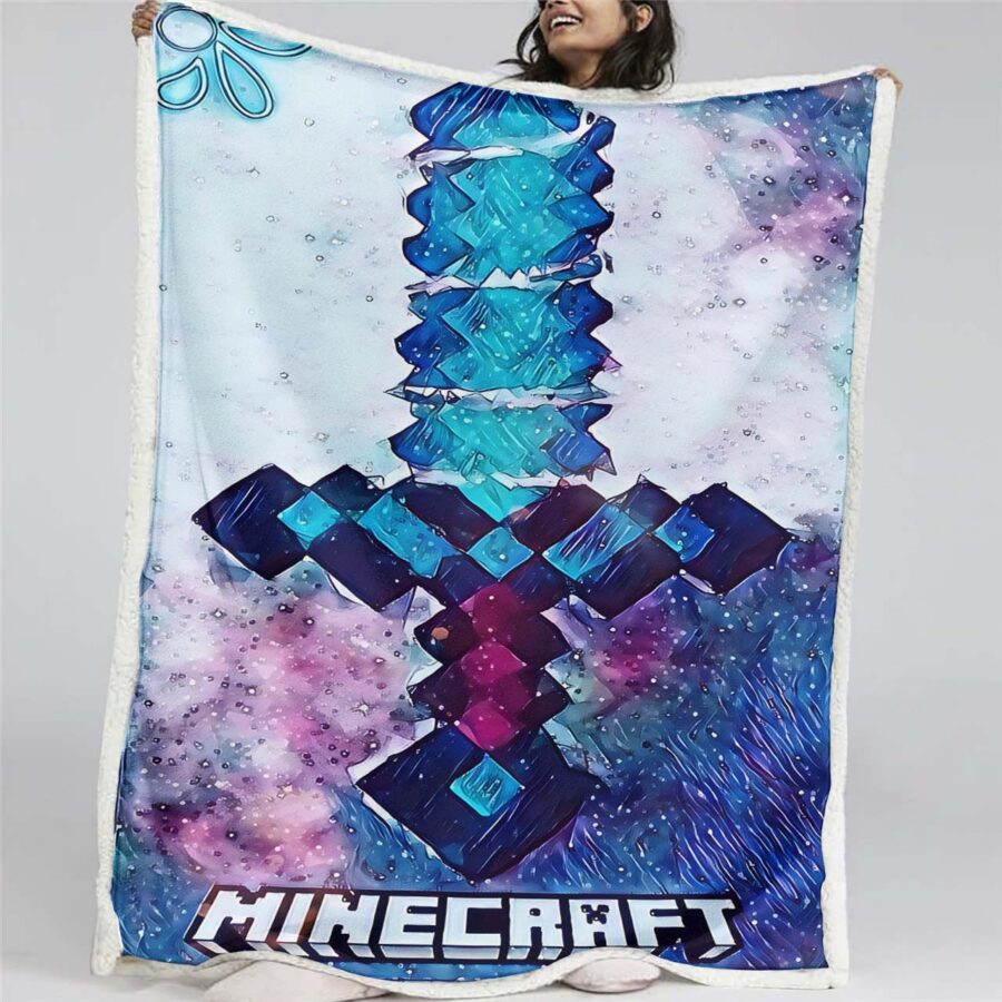 Schwert im Minecraft-Spiel 02 Decke - Fleecedecke