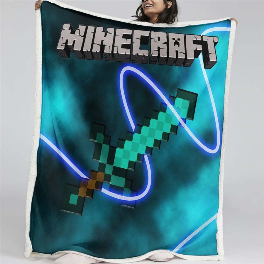 Schwert im Minecraft-Spiel 04 Decke - Fleecedecke