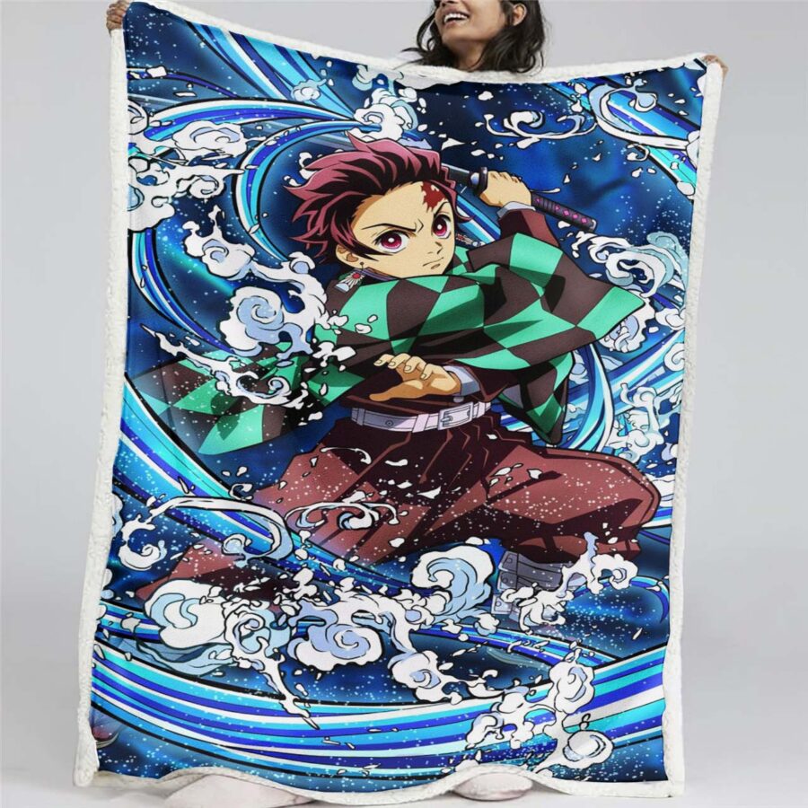 Tanjiro Kamado Demon Slayer 05 Decke - Fleecedecke