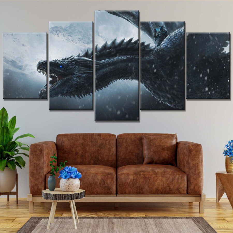 Game of Thrones Winter is coming Dragon 40 Leinwandbilder