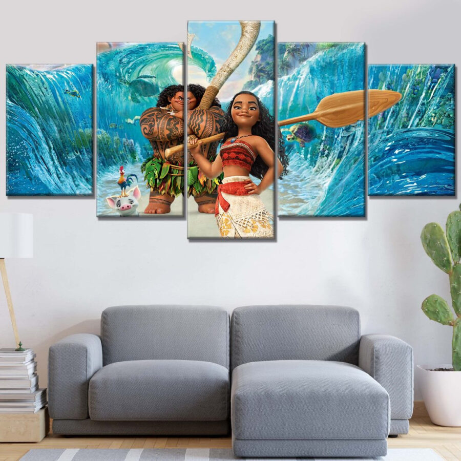 Moana Alle Charaktere 8 Leinwandbilder