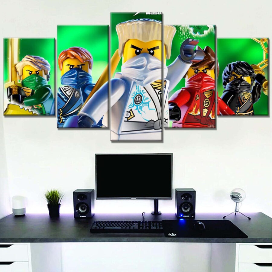 Ninjago Alle Charaktere 5 Leinwandbilder