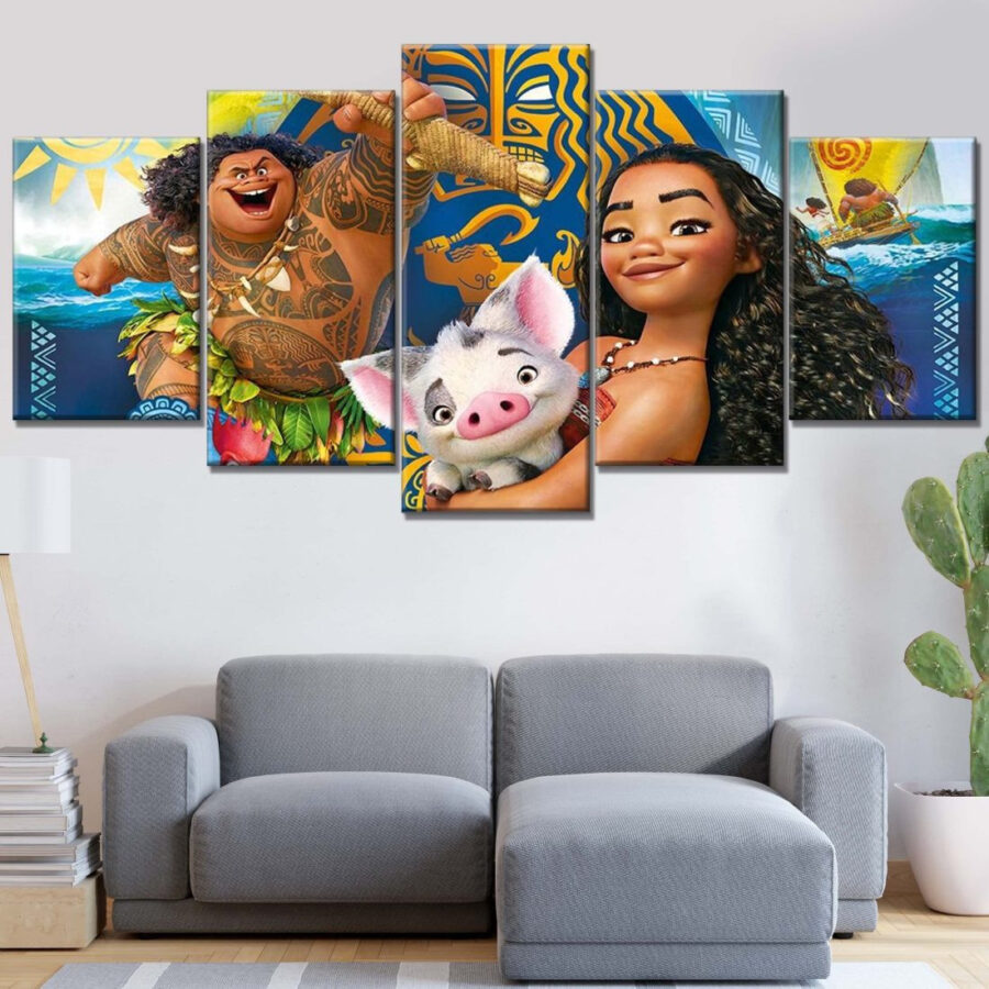 Moana Alle Charaktere 12 Leinwandbilder
